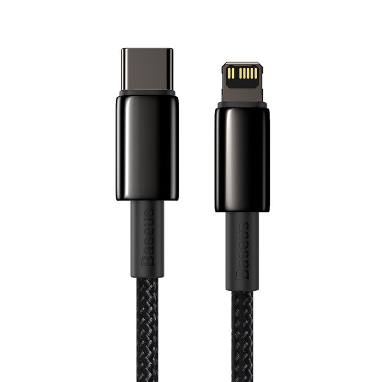 BASEUS 1m Type-C to iP Cable PD 20W Fast Charging Crod Data Sync Cable Support 480Mbps Transmission - Black