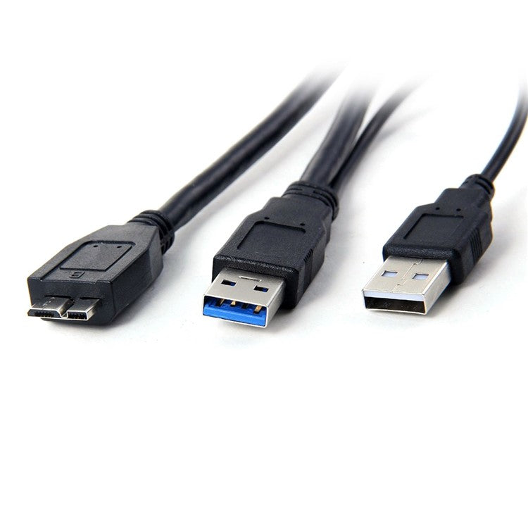 U3-029 USB 3.0 A Male to Micro B Male Y Splitter Adapter Cable for Mobile HDD