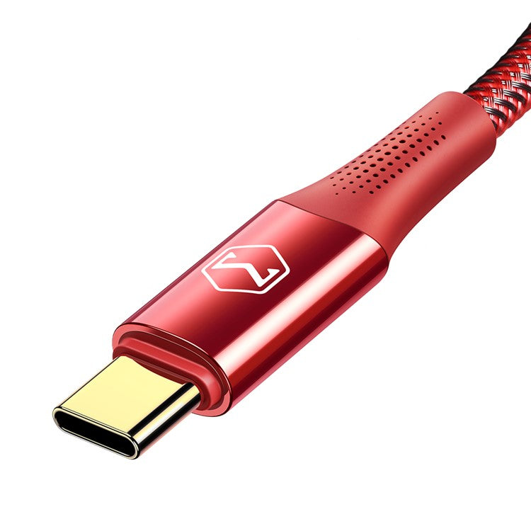 MCDODO CA-832 100W Type-C to Type-C Firefox Series for iPhone 15 Series Fast Charging Cable Elbow Design Data Cable, 1.2 meters - Red