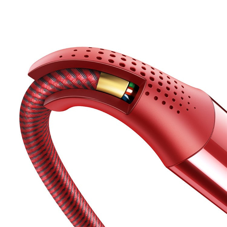 MCDODO CA-832 100W Type-C to Type-C Firefox Series for iPhone 15 Series Fast Charging Cable Elbow Design Data Cable, 1.2 meters - Red