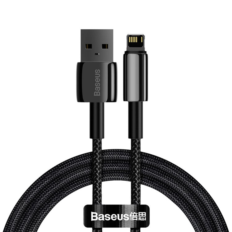 BASEUS Tungsten Gold Series 1M USB to iP Charging Cable 2.4A Chaging Data Cable - Black