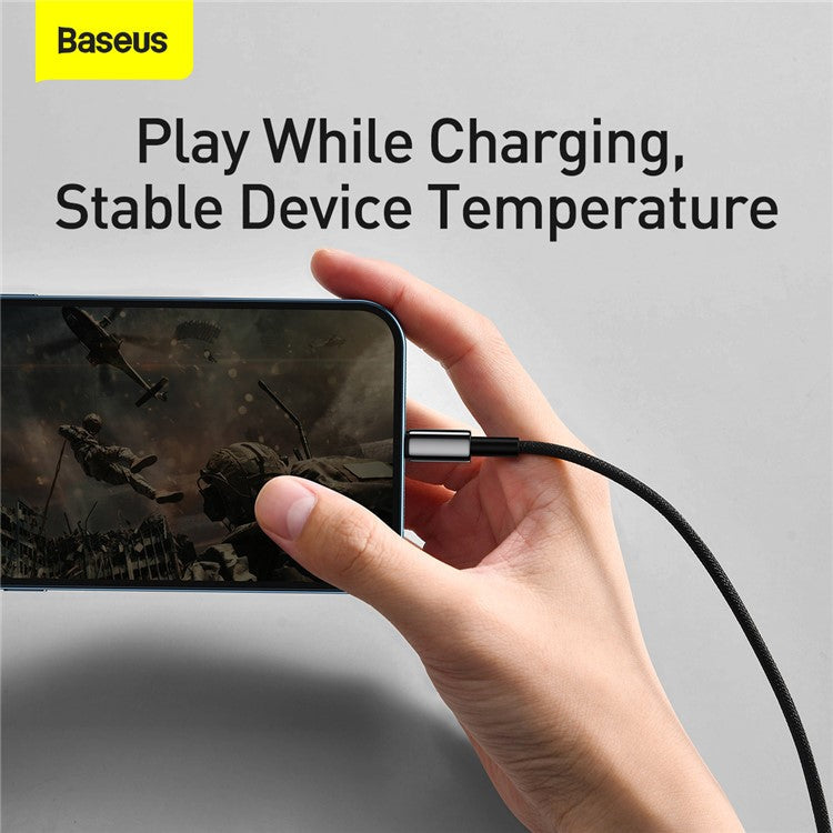 BASEUS Tungsten Gold Series 1M USB to iP Charging Cable 2.4A Chaging Data Cable - Black