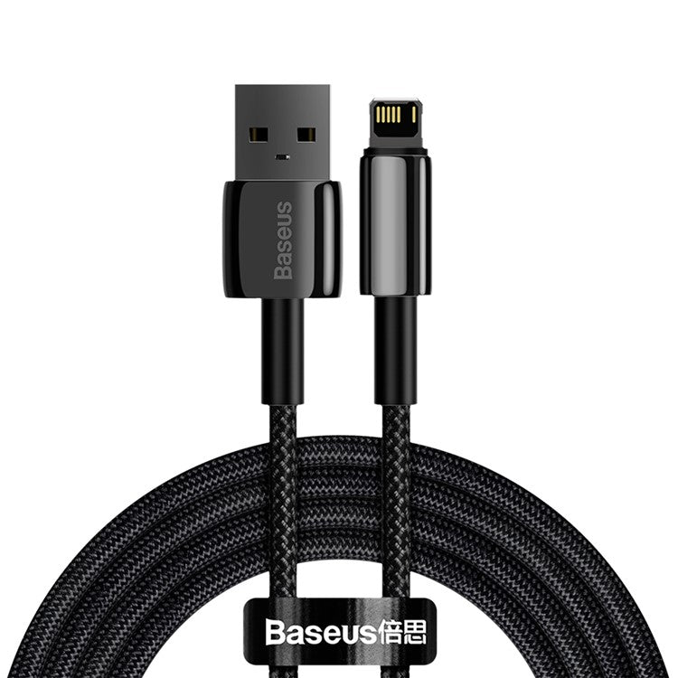 BASEUS Tungsten Gold Series 2M 2.4A USB to iP Cable Charging Data Transfer Cable - Black