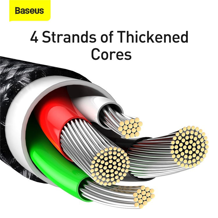 BASEUS Tungsten Gold Series 2M 2.4A USB to iP Cable Charging Data Transfer Cable - Black