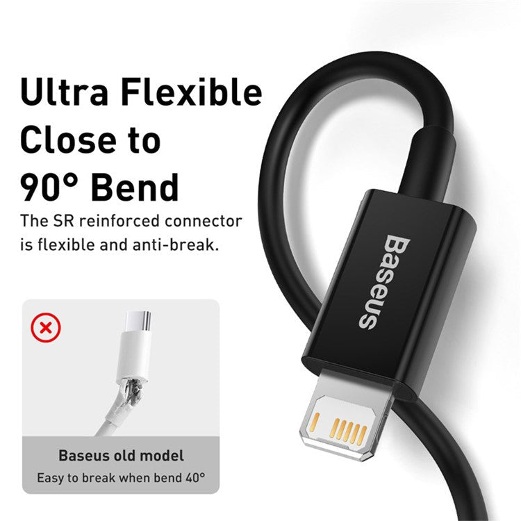 BASEUS Superior Series Fast Charging Data Cable USB to iP 2.4A 2m - Black