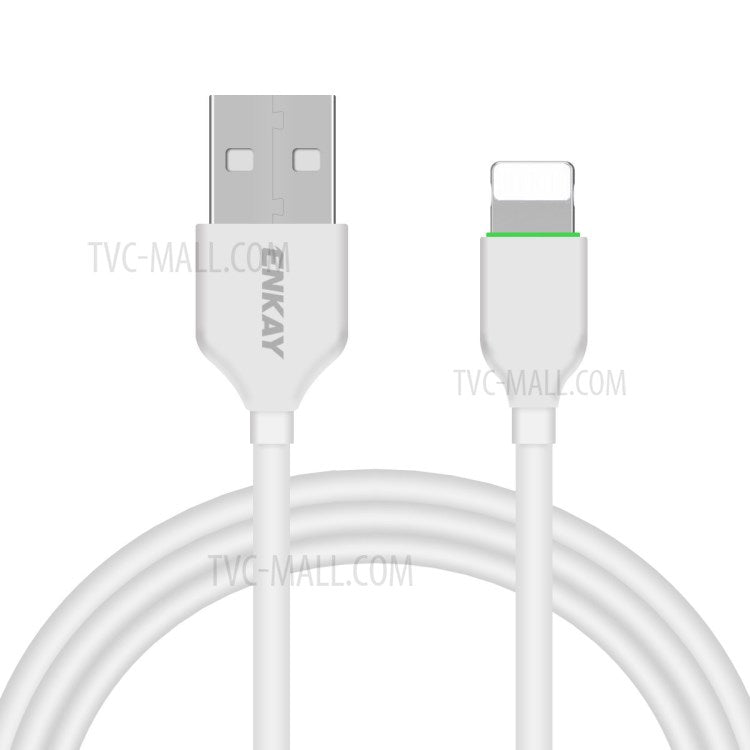 ENKAY ENK-CB206 1m USB 2.0 to Lightning 3A Sync Data Quick Charge Cable Wire Cord for iPhone 12 11 Pro X Max
