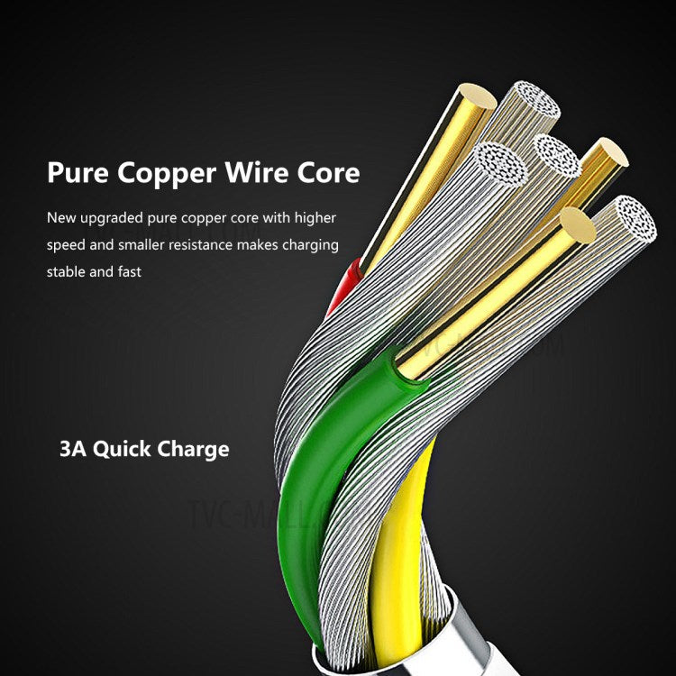 ENKAY ENK-CB206 1m USB 2.0 to Lightning 3A Sync Data Quick Charge Cable Wire Cord for iPhone 12 11 Pro X Max