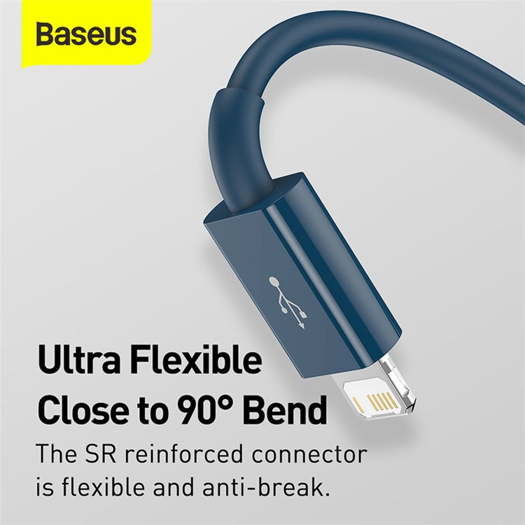 BASEUS Superior Series 3-in-1 USB to Micro/iP/Type C 3.5A Fast Charging Data Cable 1.5m - Blue
