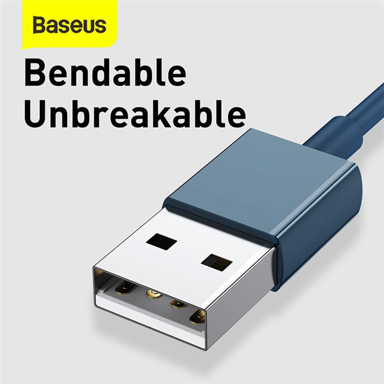 BASEUS Superior Series 3-in-1 USB to Micro/iP/Type C 3.5A Fast Charging Data Cable 1.5m - Blue