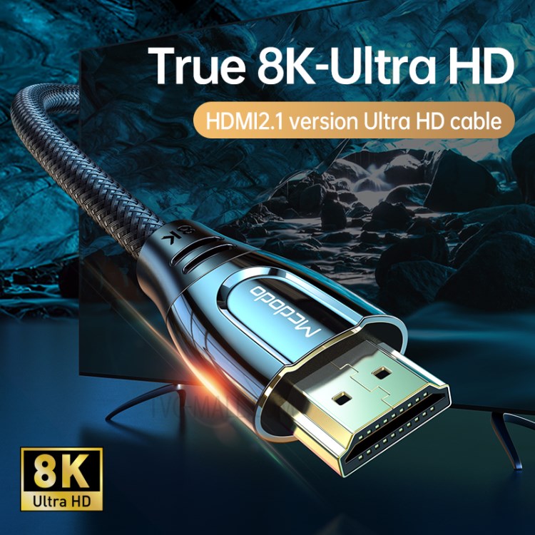 MCDODO CA-8430 MDD 2m HDMI 2.1 Cable Ultra HD 8K HDMI to HDMI Adapter Digital Cable Cord Wire for Laptop