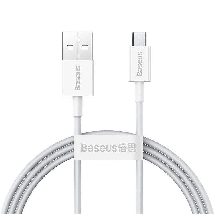 BASEUS Superior Series Fast Charging Data Cable USB to Micro 2A Cord 1m - White