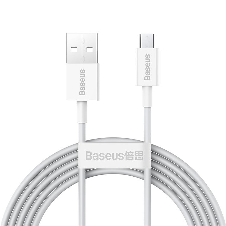 BASEUS Superior Series 2A Fast Charging Data Cable 2m USB to Micro Cord - White