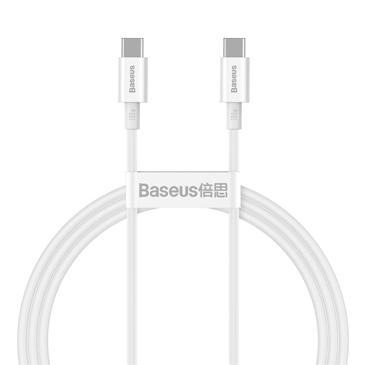 BASEUS Superior Series for iPhone 15 Series Fast Charging Data Cable Type-C to Type-C 100W 1m - White