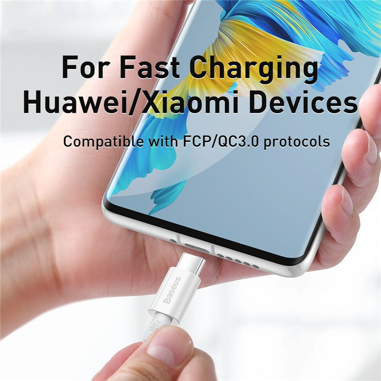 BASEUS Superior Series for iPhone 15 Series Fast Charging Data Cable Type-C to Type-C 100W 1m - White