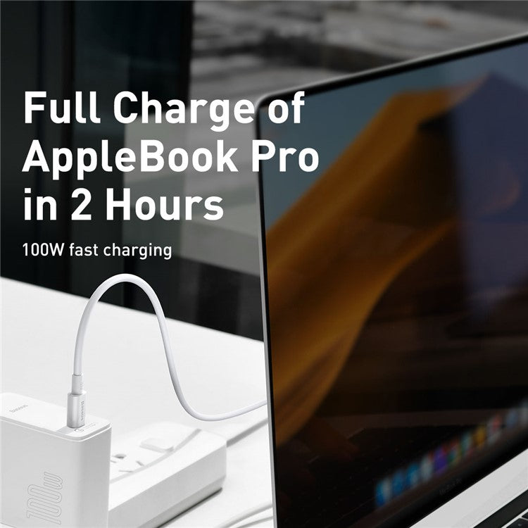 BASEUS Superior Series for iPhone 15 Series Fast Charging Data Cable Type-C to Type-C 100W 1m - White