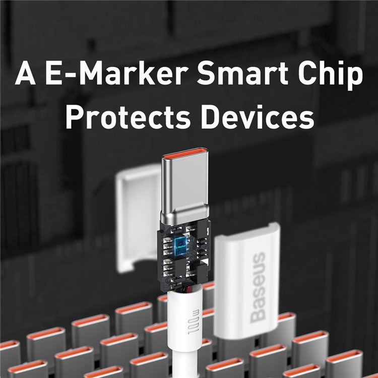 BASEUS Superior Series for iPhone 15 Series Fast Charging Data Cable Type-C to Type-C 100W 1m - White