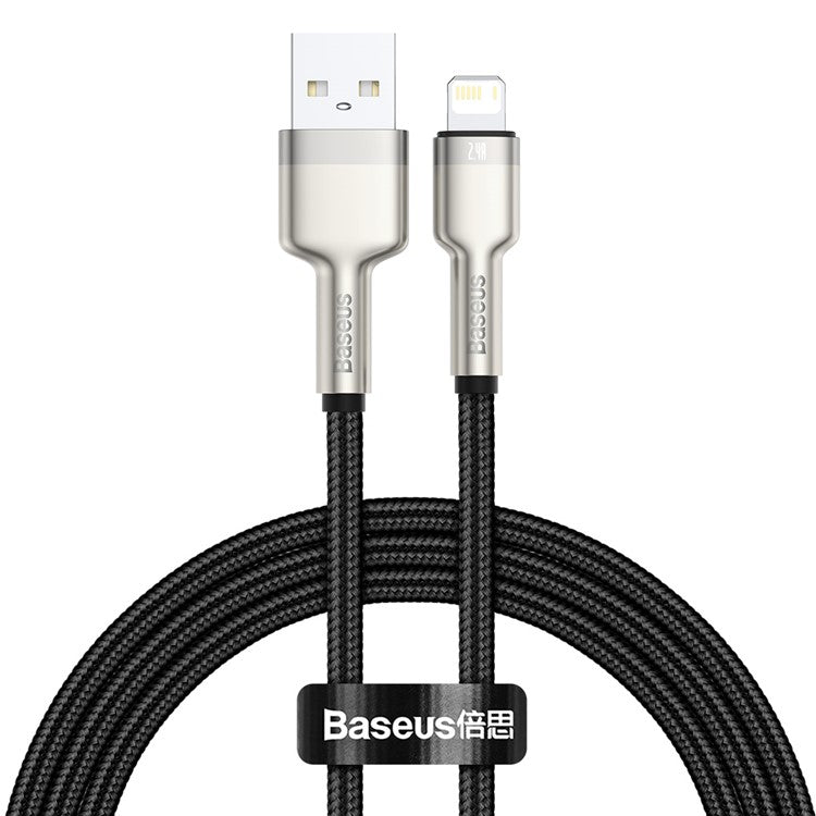 BASEUS Cafule Series Metal Data Cable USB to IP Cord 2.4A 1m - Black