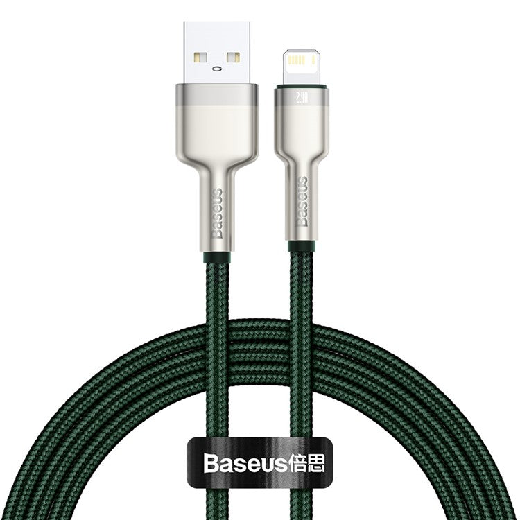 BASEUS Cafule Series Metal Data Cable USB to IP Cord 2.4A 1m - Green