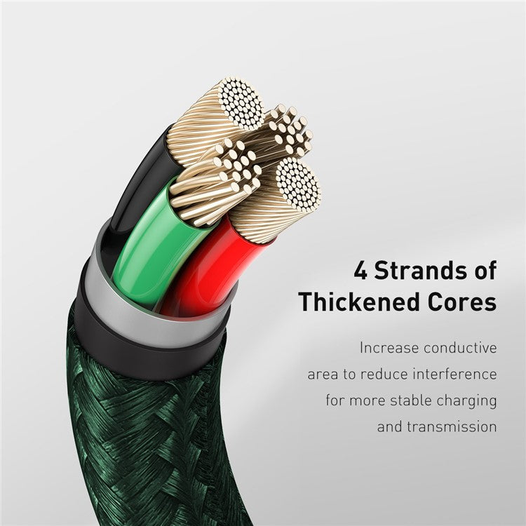 BASEUS Cafule Series Metal Data Cable USB to IP Cord 2.4A 1m - Green