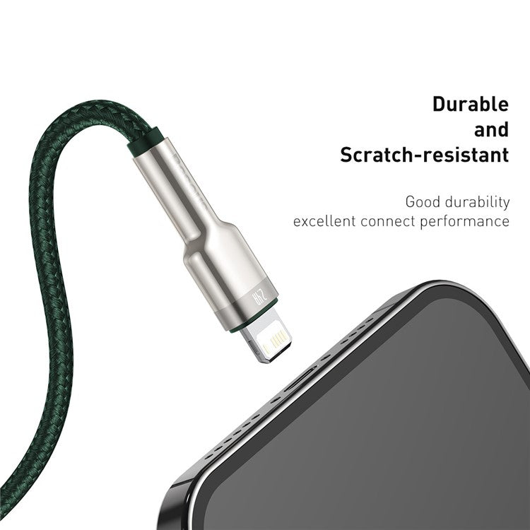 BASEUS Cafule Series Metal Data Cable USB to IP Cord 2.4A 1m - Green