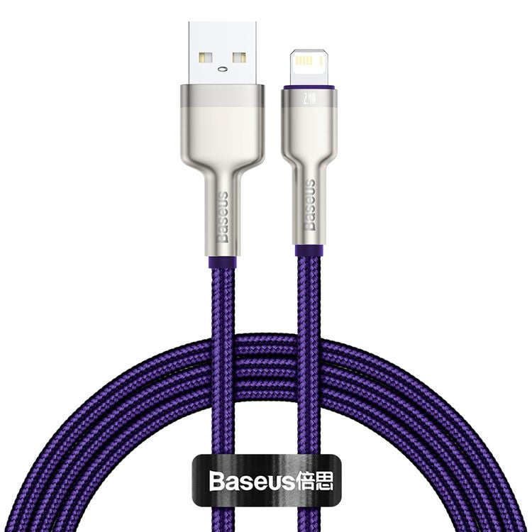 BASEUS Cafule Series Metal Data Cable USB to IP Cord 2.4A 1m - Purple