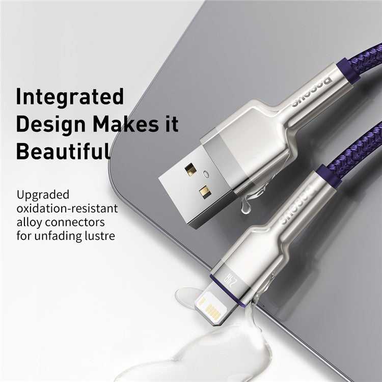 BASEUS Cafule Series Metal Data Cable USB to IP Cord 2.4A 1m - Purple