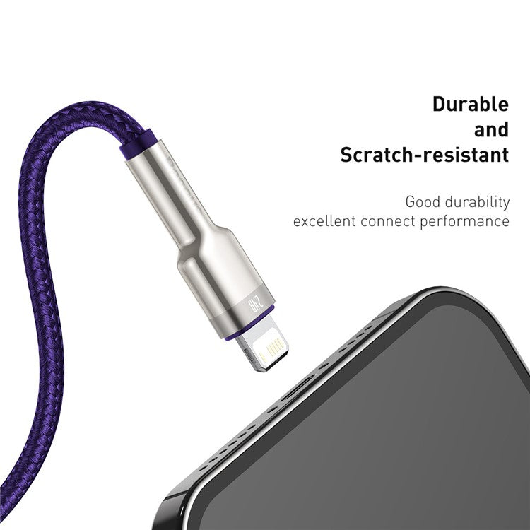 BASEUS Cafule Series Metal Data Cable USB to IP Cord 2.4A 1m - Purple