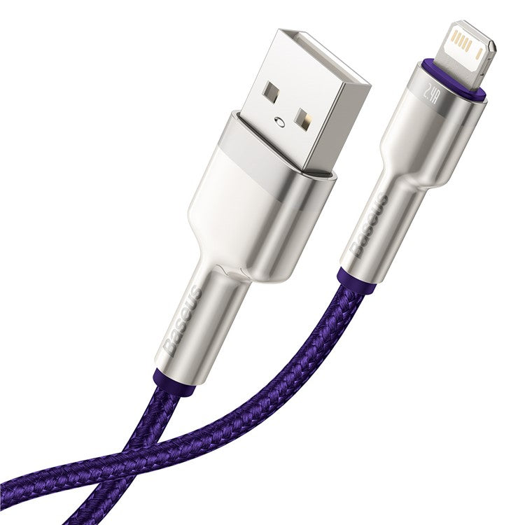 BASEUS Cafule Series Metal Data Cable USB to IP Cord 2.4A 1m - Purple