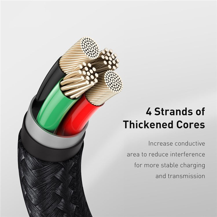 BASEUS Cafule Series Metal Data Cable USB to IP 2.4A Charging Cord 2m - Black