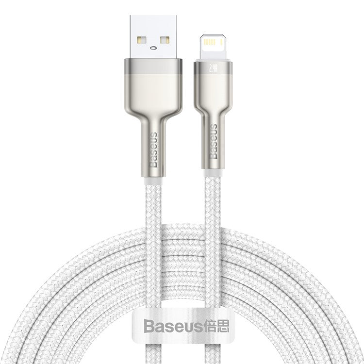 BASEUS Cafule Series Metal Data Cable USB to IP 2.4A Charging Cord 2m - White