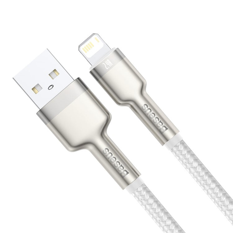 BASEUS Cafule Series Metal Data Cable USB to IP 2.4A Charging Cord 2m - White