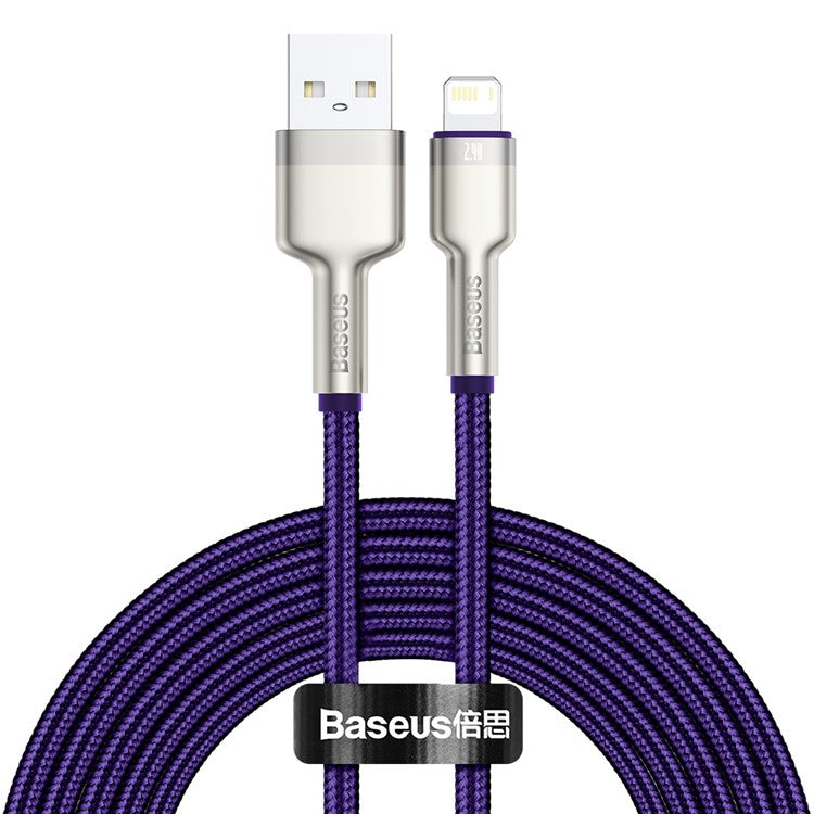 BASEUS Cafule Series Metal Data Cable USB to IP 2.4A Charging Cord 2m - Purple