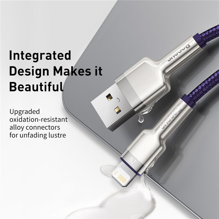 BASEUS Cafule Series Metal Data Cable USB to IP 2.4A Charging Cord 2m - Purple