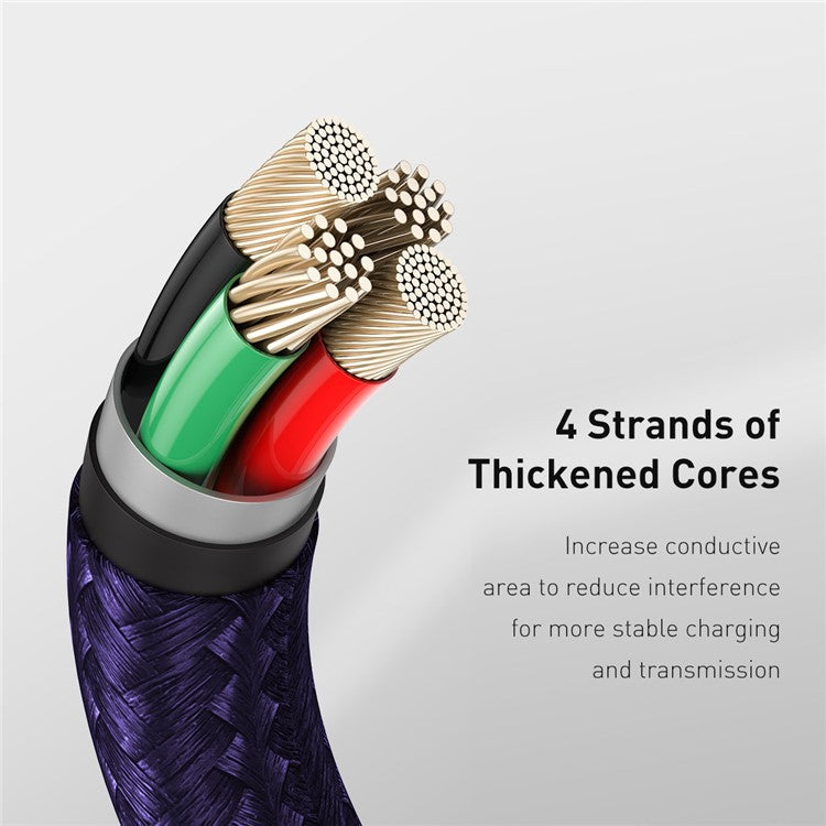 BASEUS Cafule Series Metal Data Cable USB to IP 2.4A Charging Cord 2m - Purple