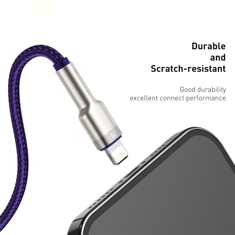 BASEUS Cafule Series Metal Data Cable USB to IP 2.4A Charging Cord 2m - Purple