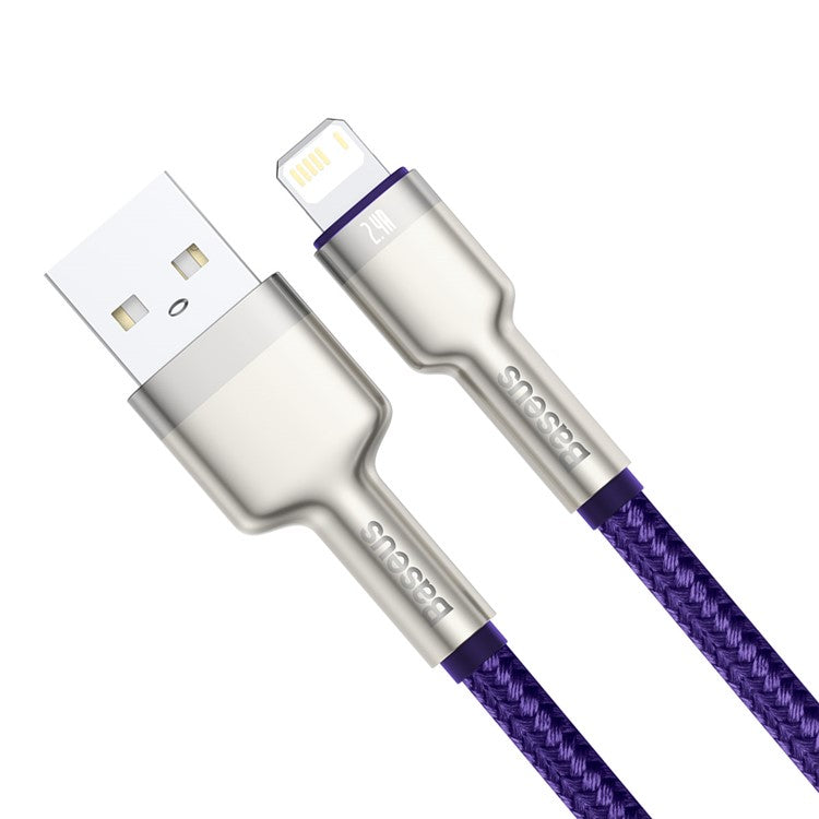 BASEUS Cafule Series Metal Data Cable USB to IP 2.4A Charging Cord 2m - Purple
