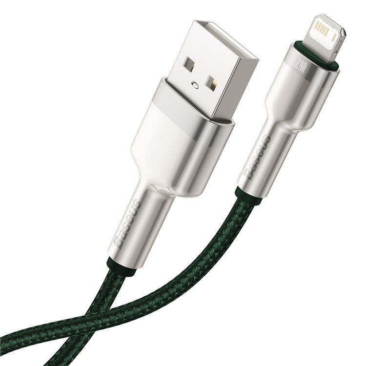 BASEUS Cafule Series Metal Data Cable USB to IP 2.4A Charging Cord 2m - Green