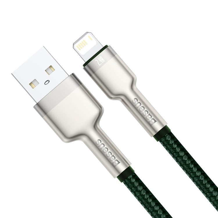 BASEUS Cafule Series Metal Data Cable USB to IP 2.4A Charging Cord 2m - Green