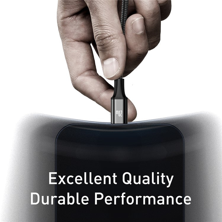 BASEUS Rapid Series 3-in-1 Fast Charging Data Cable Type-C to M+L+C PD 20W 1.5m - Black