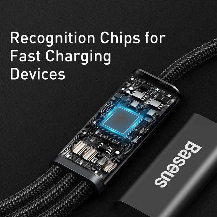 BASEUS Rapid Series 3-in-1 Fast Charging Data Cable Type-C to M+L+C PD 20W 1.5m - Black