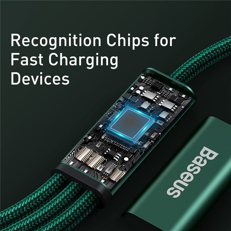 BASEUS Rapid Series 3-in-1 Fast Charging Data Cable Type-C to M+L+C PD 20W 1.5m - Green