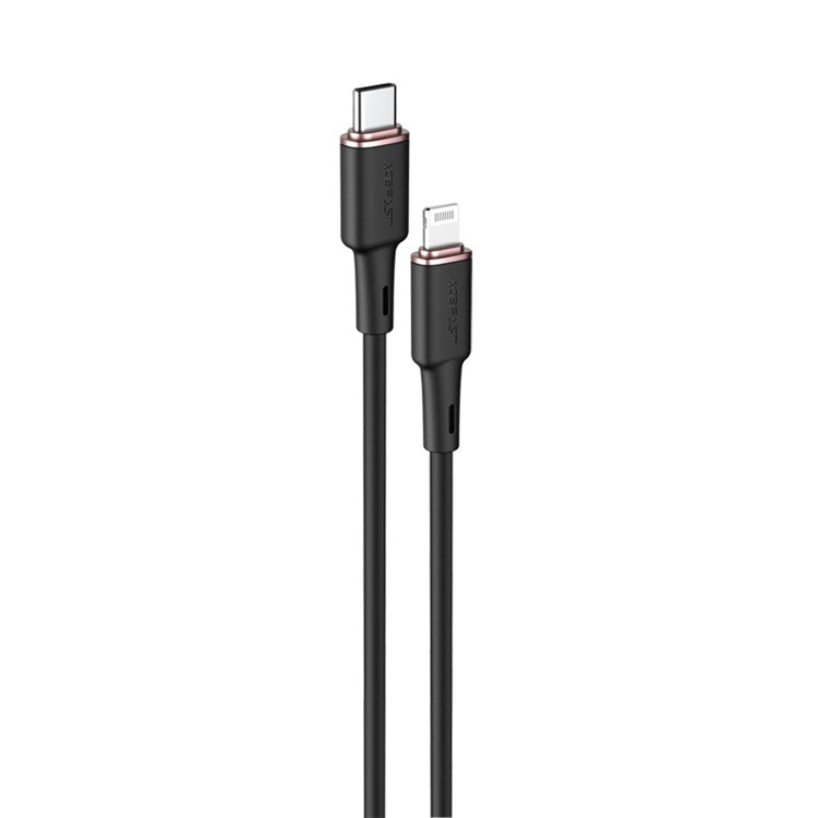 ACEFAST C2-01 MFI for iPhone 15 Series USB-C to Lightning Zinc Alloy Silicone Charging Data Cable - Black