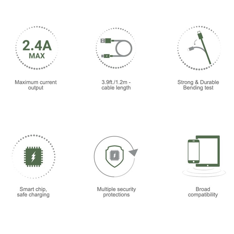 ACEFAST C3-02 MFI Certified USB-A to Lightning TPE Charging Data Cable 1.2m - Black