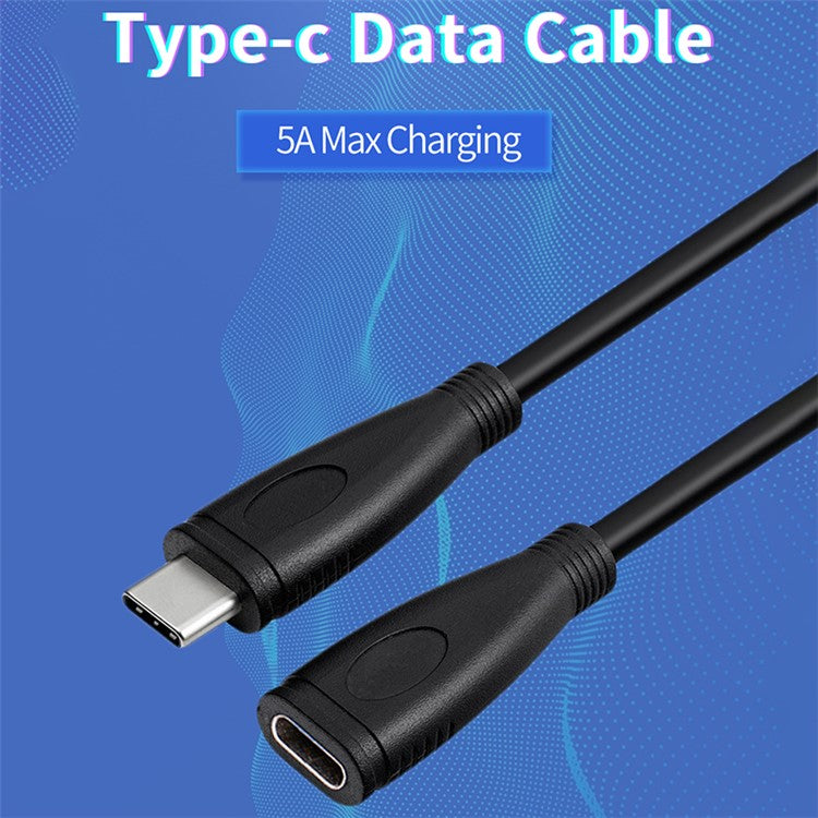 PQ105 2m USB3.1 Type-C Male to Female Gen2 4K Projection Screen 10Gbps High Speed Data Cable PD100W 5A Fast Charging Cable