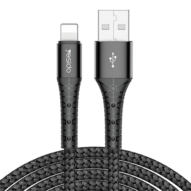 YESIDO CA50 2m Lightning Data Cable Support 2.4A Fast Charging Nylon Braided Cord