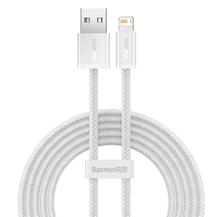 BASEUS Dynamic Series 2.4A 2m Fast Charging Data Cable USB to iP Braided Cord - White