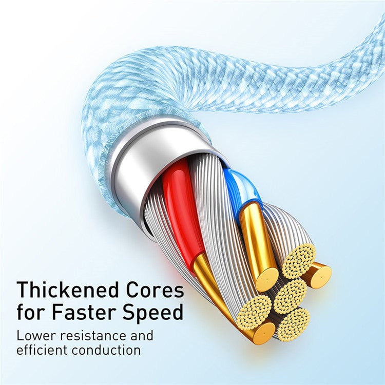 BASEUS Dynamic Series 2.4A 2m Fast Charging Data Cable USB to iP Braided Cord - Blue