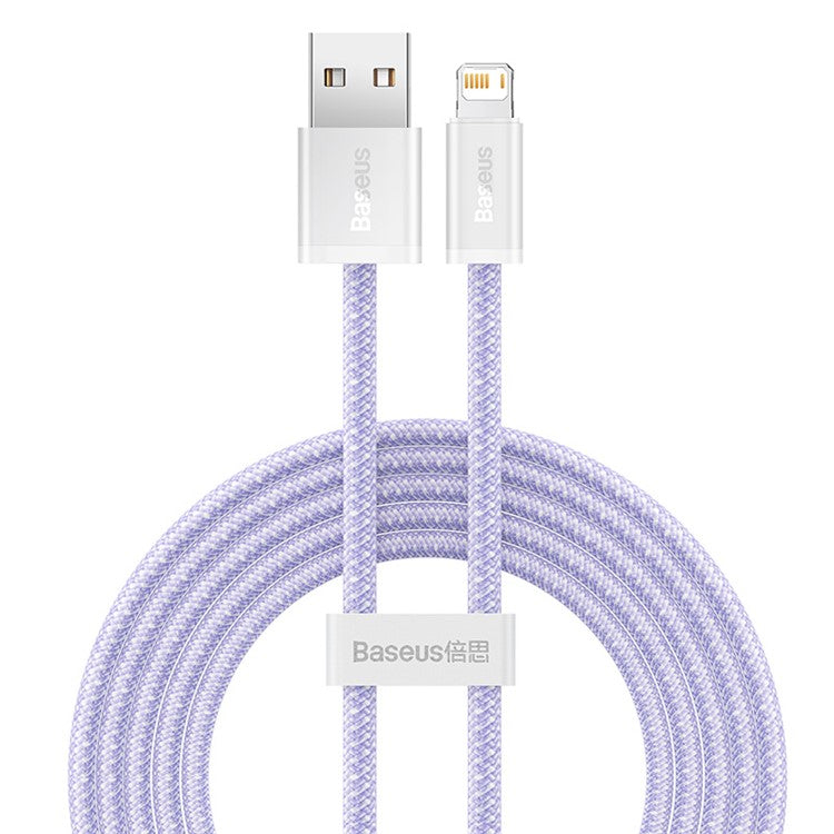 BASEUS Dynamic Series 2.4A 2m Fast Charging Data Cable USB to iP Braided Cord - Purple