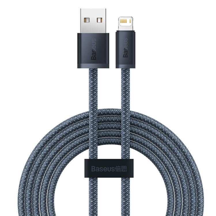 BASEUS Dynamic Series 2.4A 2m Fast Charging Data Cable USB to iP Charging Cord - Dark Grey/Blue