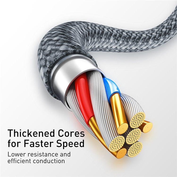 BASEUS Dynamic Series 2.4A 2m Fast Charging Data Cable USB to iP Charging Cord - Dark Grey/Blue